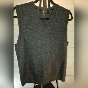 Banana Republic Charcoal V-Neck Italian Merino Yarn Sweater Vest
